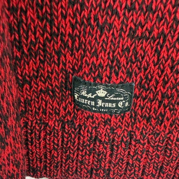 Lauren Jeans Co. Ralph Lauren Cotton Blend Red Long Sleeve Sweater Size Medium - Picture 7 of 9